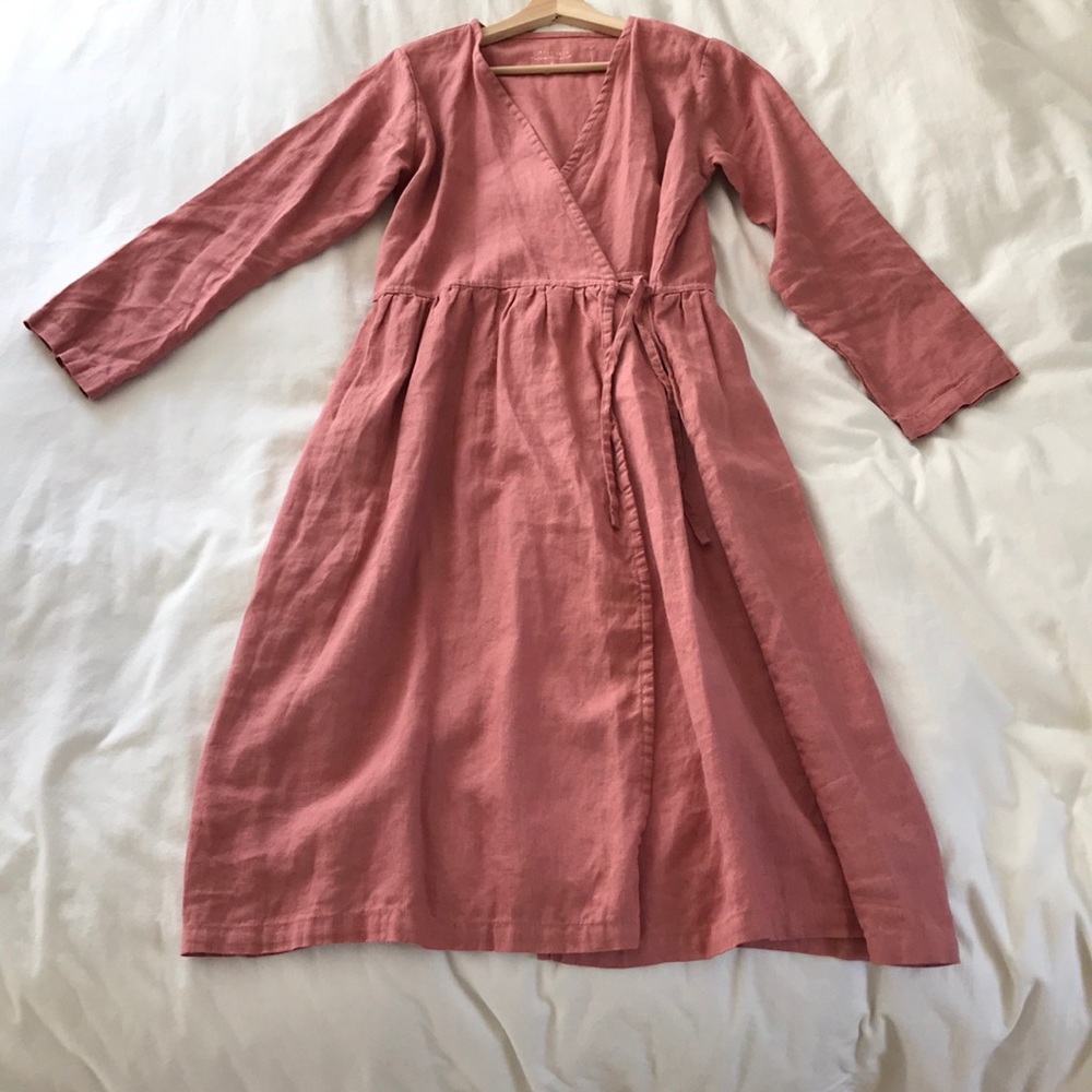 Linen wrap dress